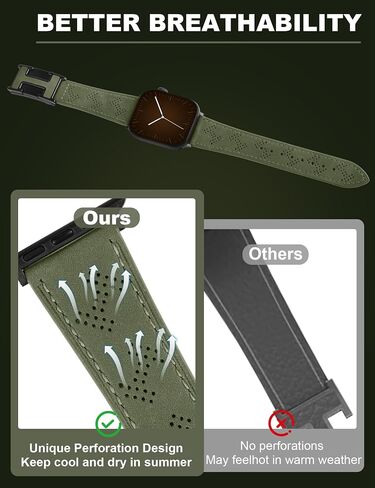 Genuine Leather Watch Band Compatible with Apple Watch Bands 42mm 44mm 45mm 46mm 49mm, Dressy Strap Magnetic Buckle for Women Men iWatch Ultra SE Series 10/9/8/7/6/5/4/3/2/1 in Saudi Arabia