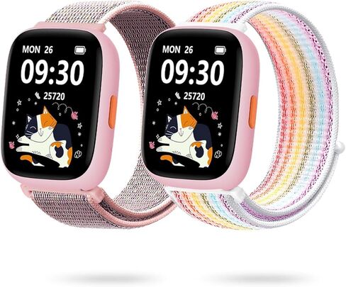 LYSANDRA 2 Pack Adjustable Nylon Watch Band, Quick Release Sport Loop Strap Compatible with BIGGERFIVE BW01 / BW02 1.8" Smart Watch in Kuwait