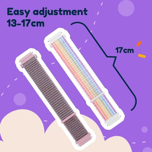 LYSANDRA 2 Pack Adjustable Nylon Watch Band, Quick Release Sport Loop Strap Compatible with BIGGERFIVE BW01 / BW02 1.8" Smart Watch in Kuwait