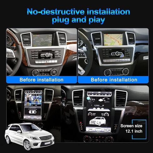 Qualcomm Android 13 Car Stereo 2 DIN GPS MAVIMANISE HEAD لـ Mercedes-Benz ML GL W164 X164 2012-2016 Tesla Radio Radio Player Multimedia Player Wireless Carplay DSP （4+64GB） in Kuwait