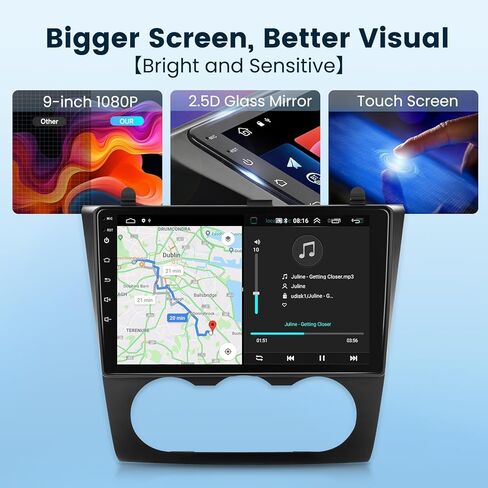 2G+64G Car Radio Stereo for Nissan Altima 2008-2012 with Wireless CarPlay Android Auto, 9 Inch Android 13 Touch Screen HiFi Audio GPS Navigation WiFi Bluetooth SWC HD Camera (Manual A/C) in Saudi Arabia