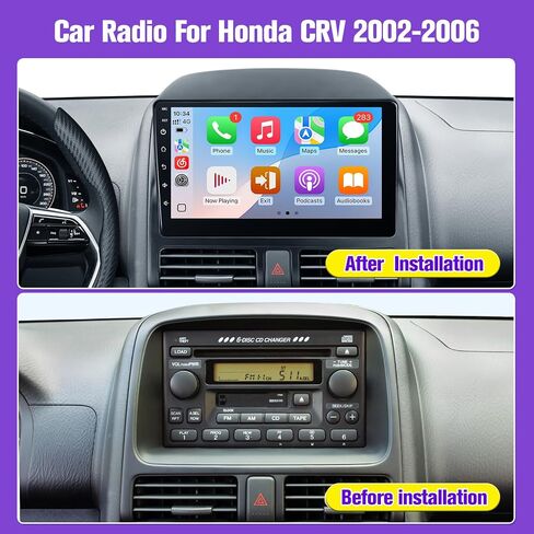 Car Stereo for Honda CRV 2002 2003 2004 2005 2006 with Wireless Carplay Android Auto 9 Inch IPS Screen GPS Navigation Bluetooth Backup Camera SWC Mirrorlink (Fit for Honda CRV 2002-2006, 2G+32G) in Saudi Arabia