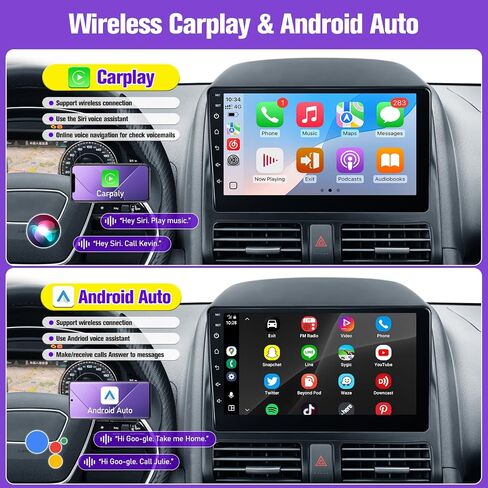 Car Stereo for Honda CRV 2002 2003 2004 2005 2006 with Wireless Carplay Android Auto 9 Inch IPS Screen GPS Navigation Bluetooth Backup Camera SWC Mirrorlink (Fit for Honda CRV 2002-2006, 2G+32G) in Saudi Arabia