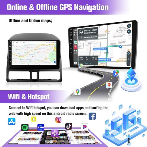 Car Stereo for Honda CRV 2002 2003 2004 2005 2006 with Wireless Carplay Android Auto 9 Inch IPS Screen GPS Navigation Bluetooth Backup Camera SWC Mirrorlink (Fit for Honda CRV 2002-2006, 2G+32G) in Saudi Arabia