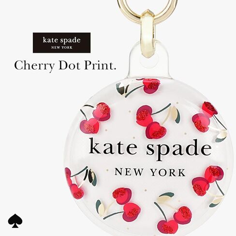 حامل Kate Spade New York Airtag مع مقطع خاتم ذهبي - حالة وقائية لـ Apple Airtag - Dot Cherry in Saudi Arabia