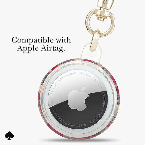 حامل Kate Spade New York Airtag مع مقطع خاتم ذهبي - حالة وقائية لـ Apple Airtag - Dot Cherry in Saudi Arabia