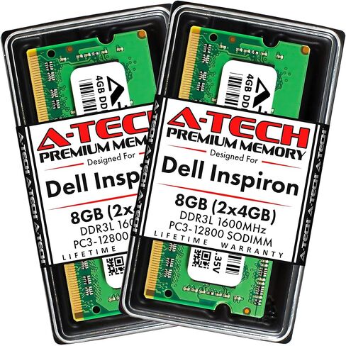 A-Tech 16GB (2x8GB) RAM لـ Dell Inspiron 23 2350 ، 5348 All-in-One | DDR3/DDR3L 1600MHz SODIMM PC3L-12800 204-PIN طقم ترقية الذاكرة غير المقلوب in Kuwait