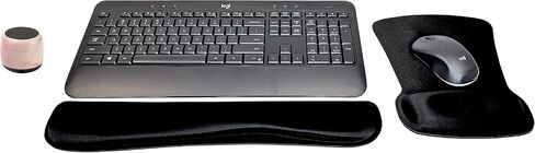 Logitech MK540 Advanced Wireless Keyboard & Mouse Combo Active Lifestyle Travel Home Office Bundle with Special Edition Micro Portable Wireless Bluetooth Speaker, Gel Wrist Pad & Gel Mouse Pad in Saudi Arabia