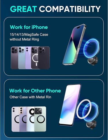 Super Magnets-Magnetic Car Phone Mount, Air Vent Phone Holder Car, Magnetic Car Mount for iPhone 16 15 14 13 13 Pro Max Plus, I-Black in Saudi Arabia