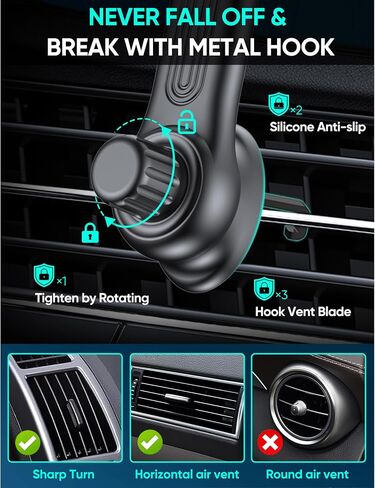 Super Magnets-Magnetic Car Phone Mount, Air Vent Phone Holder Car, Magnetic Car Mount for iPhone 16 15 14 13 13 Pro Max Plus, I-Black in Saudi Arabia