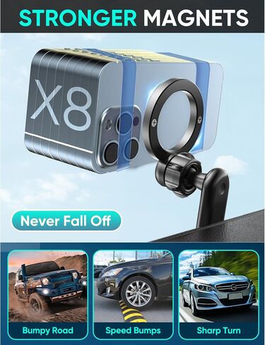 Super Magnets-Magnetic Car Phone Mount, Air Vent Phone Holder Car, Magnetic Car Mount for iPhone 16 15 14 13 13 Pro Max Plus, I-Black in Saudi Arabia