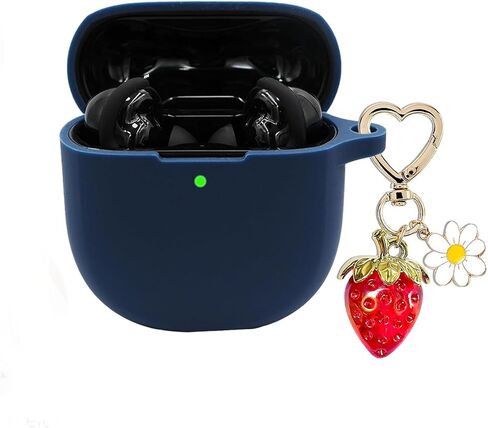 for Bose QuietComfort Earbuds II 2022/ New QuietComfort Ultra Case Cover 2023 with Cute Strawberry Charm Keychain, Soft Silicone Protective Case for Bose QC ii 2 Earbuds Charging Case Red in Saudi Arabia