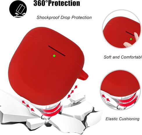 for Bose QuietComfort Earbuds II 2022/ New QuietComfort Ultra Case Cover 2023 with Cute Strawberry Charm Keychain, Soft Silicone Protective Case for Bose QC ii 2 Earbuds Charging Case Red in Saudi Arabia