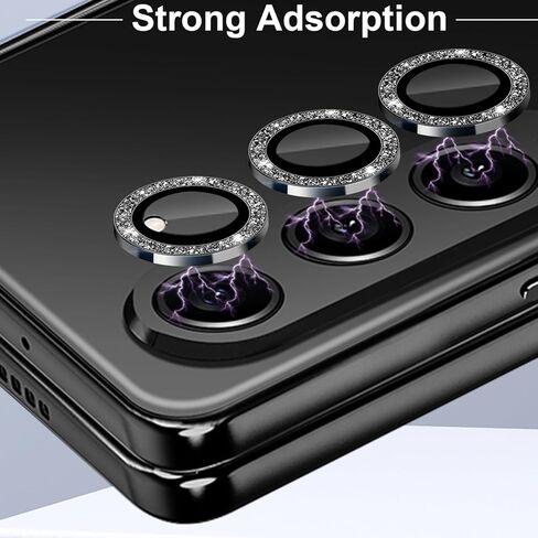 للحصول على Galaxy Z Fold 6 Camera Lens Protector Bling Glitter الفردي حلقة سبيكة الألومنيوم 9H ملحقات الزجاج المزخرفة بغطاء الكاميرا لـ Samsung Galaxy Z Fold 6 Glitter ملونة in Kuwait