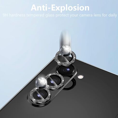 للحصول على Galaxy Z Fold 6 Camera Lens Protector Bling Glitter الفردي حلقة سبيكة الألومنيوم 9H ملحقات الزجاج المزخرفة بغطاء الكاميرا لـ Samsung Galaxy Z Fold 6 Glitter ملونة in Kuwait