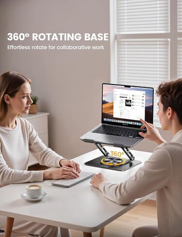 Lamicall Laptop Stand for Desk with 360 Rotating Base + Adjustable Cell Phone Stand in Saudi Arabia