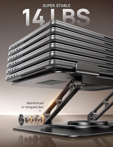 Lamicall Laptop Stand for Desk with 360 Rotating Base + Adjustable Cell Phone Stand in Saudi Arabia