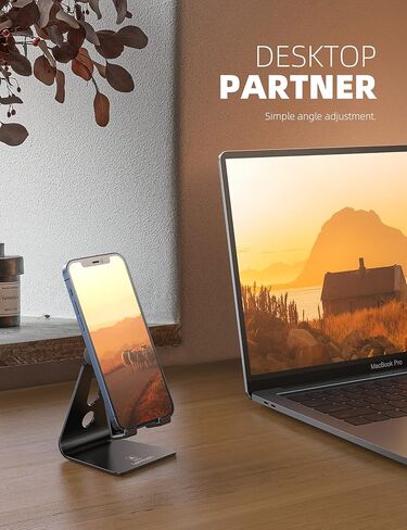 Lamicall Laptop Stand for Desk with 360 Rotating Base + Adjustable Cell Phone Stand in Saudi Arabia