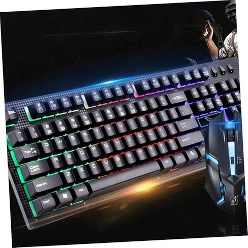 1SET سلكية USB ألعاب لوحة المفاتيح Mouse مجموعة مضيئة لوحة المفاتيح الفأر مجموعة التصميم الإبداعي غير الصراع للاعبين ملحقات الألعاب العملية الأنيقة in Saudi Arabia