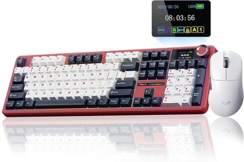 AULA Wireless Keyboard and Mouse Combo, F108 Pro Full Size Mechanical Keyboard SC900 Max Wireless Mouse in Saudi Arabia