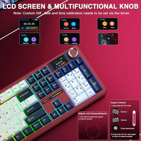 AULA Wireless Keyboard and Mouse Combo, F108 Pro Full Size Mechanical Keyboard SC900 Max Wireless Mouse in Saudi Arabia