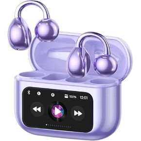 مقطع على سماعات الأذن التي تعمل باللمس ، سماعات الأذن المفتوحة اللاسلكية مع Bluetooth 5.4，50H عمر البطارية ， سماعات أذن مريحة خفيفة الوزن مريحة IPX7 للياقة البدنية ، الأسود. in Kuwait