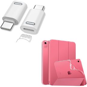 Moko Lightning Female to USB C Male Adapter ، 2 Pack USB-C إلى محول البرق لسلسلة/حالة iPhone لحالة الجيل العاشر الجديد iPad 2022 in Kuwait
