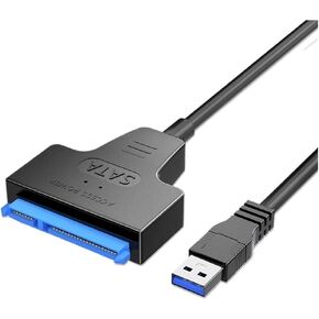 SATA to USB 3.0 Cable Up to 6 Gbps for 2.5 Inch External HDD SSD Hard Drive Adapter Cable USB C to Sata Cord Connector Converter(USB 3.0 with DC Port) in Kuwait