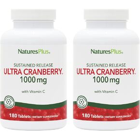 NaturesPlus Ultra Cranberry 1000, Sustained Release - 1000 mg, 120 Vegetarian Tablets - Natural Cranberry with Vitamin C - Promotes Urinary Tract Health - Non-GMO, Gluten-Free - 60 Servings in Kuwait