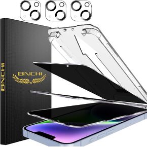 BNCHI 3 Pack for iPhone 13 Privacy Screen Protector + 3 Pack Camera Lens Protector, Shatterproof Premium Tempered Glass, Auto-Dust Removal, 28°Anti Spy, 9H Full Coverage Tempered Glass Film in Saudi Arabia