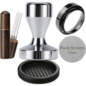 Espresso Accessories Kit 51mm Tamper: Espresso Tamper Kit with 51mm Coffee Tamper, Puck Screen, Dosing Funnel, WDT Tool, Tamper Mat | Espresso Kit Fits Espresso Coffee Machines of 51mm Portafilters in Saudi Arabia