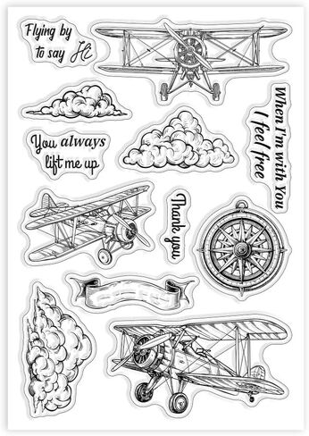 GLOBLELAND Retro Vehicle Clear Stamps Vintage Vehicle Decorative Clear Stamps Silicone Stamps for Card Making and Photo Album Decor Decoration and DIY Scrapbooking in Saudi Arabia
