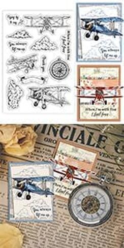 GLOBLELAND Retro Vehicle Clear Stamps Vintage Vehicle Decorative Clear Stamps Silicone Stamps for Card Making and Photo Album Decor Decoration and DIY Scrapbooking in Saudi Arabia