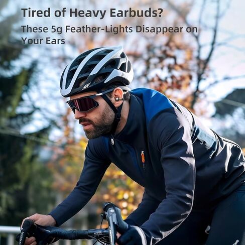 مقطع على سماعات الأذن التي تعمل باللمس ، سماعات الأذن المفتوحة اللاسلكية مع Bluetooth 5.4，50H عمر البطارية ， سماعات أذن مريحة خفيفة الوزن مريحة IPX7 للياقة البدنية ، الأسود. in Kuwait