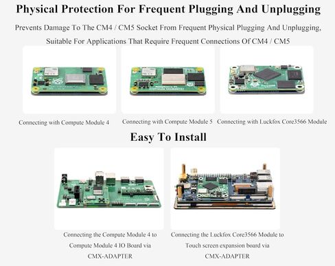 لوحة محول حماية واجهة CM4 / CM5 متوافقة مع سلسلة وحدة حساب Raspberry PI ، يوفر حماية مادية للتوصيل المتكرر وفصل مقبس CM4 / CM5 in Kuwait