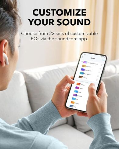 Soundcore K20i by Anker, Semi-in-Ear Earbuds, Bluetooth Wireless, 36H Playtime, Fast Charge, Clear Sound, Comfortable Fit, ENC 2-Mic Clear Calls, Custom EQ, IPX5, Bluetooth 5.3, App Control (Renewed) in Saudi Arabia