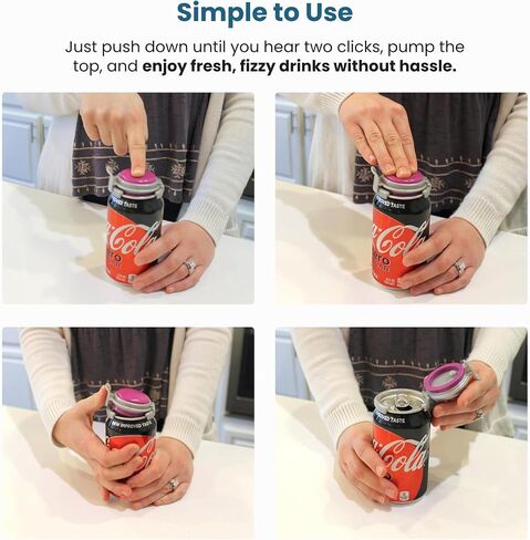 Jokari 2 Click Can Pump and Pour Carbonation Saver for 12oz Soda and Beer | Beer Cans Keep Fizzy Drinks Fresh, Carbonated Beverages 2 Pack, Designed for Soda Cans, No Charging Required in Saudi Arabia