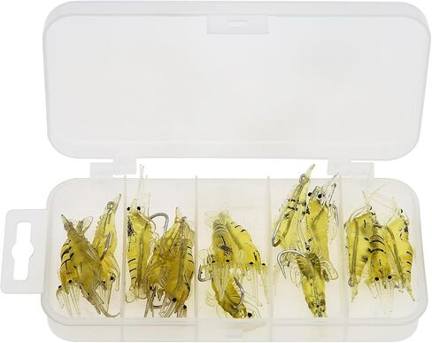 15pcs Shrimp Bait Hooks, Soft Fishing Lure Soft Bait, Soft Prawn Fishing Lures in Saudi Arabia