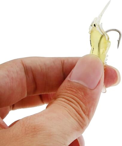 15pcs Shrimp Bait Hooks, Soft Fishing Lure Soft Bait, Soft Prawn Fishing Lures in Saudi Arabia