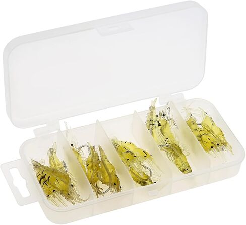 15pcs Shrimp Bait Hooks, Soft Fishing Lure Soft Bait, Soft Prawn Fishing Lures in Saudi Arabia