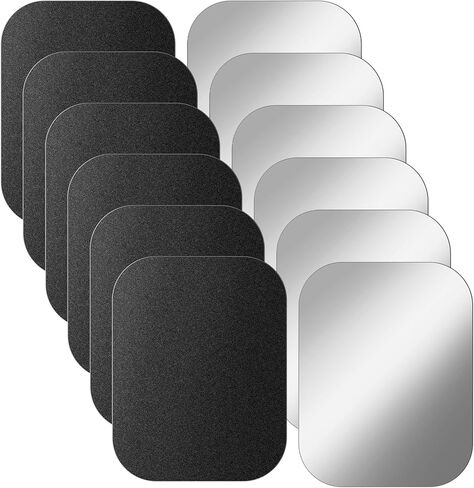 لوحة معدنية للمغناطيس ، ملصق مغناطيس الهاتف 12 مساءً ، أطباق رقيقة لاصق ، لوحة معدنية متوافقة مع حوامل مغناطيسية مع دعم لاصق للتركيب هاتف المغناطيس (2 * 1.5 "، أسود ، فضية) in Kuwait