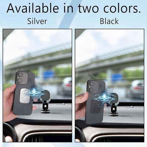 لوحة معدنية للمغناطيس ، ملصق مغناطيس الهاتف 12 مساءً ، أطباق رقيقة لاصق ، لوحة معدنية متوافقة مع حوامل مغناطيسية مع دعم لاصق للتركيب هاتف المغناطيس (2 * 1.5 "، أسود ، فضية) in Kuwait