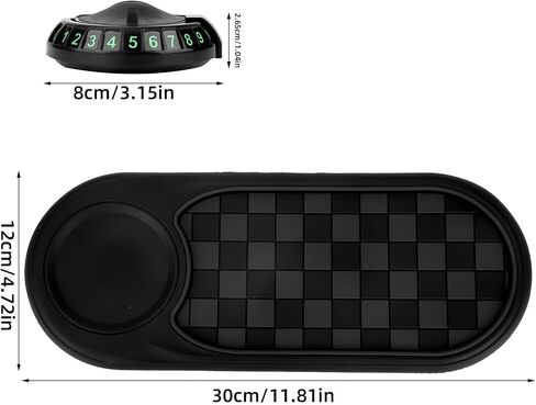 Multifunction Car Anti-Slip Mat with 360° Rotating Auto Phone Holder, Universal Dashboard Organizer Pad with Temporary Parking Number for Phones Keys Sunglasses Gadgets (Gray Silver) in Saudi Arabia
