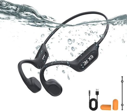 سماعات الرأس سماعات الرأس سماعات الرأس Bluetooth V6.0 Open Ear Sports Headset ، IP68 Player MP3 Player 32G ، للركض ، ركوب الدراجات (أسود) in Saudi Arabia