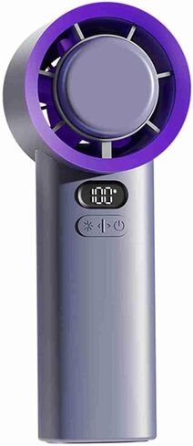ZJchao Handheld Fan USB Rechargeable 3600mAh Battery LCD Display Mini Desk Fan with 100 Speed Levels Boost for Home Office Outdoor (Blue) in Saudi Arabia