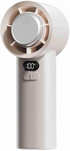 ZJchao Handheld Fan USB Rechargeable 3600mAh Battery LCD Display Mini Desk Fan with 100 Speed Levels Boost for Home Office Outdoor (White) in Saudi Arabia