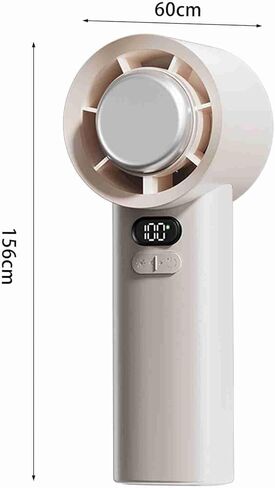 ZJchao Handheld Fan USB Rechargeable 3600mAh Battery LCD Display Mini Desk Fan with 100 Speed Levels Boost for Home Office Outdoor (White) in Saudi Arabia