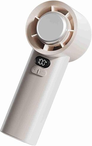 ZJchao Handheld Fan USB Rechargeable 3600mAh Battery LCD Display Mini Desk Fan with 100 Speed Levels Boost for Home Office Outdoor (White) in Saudi Arabia