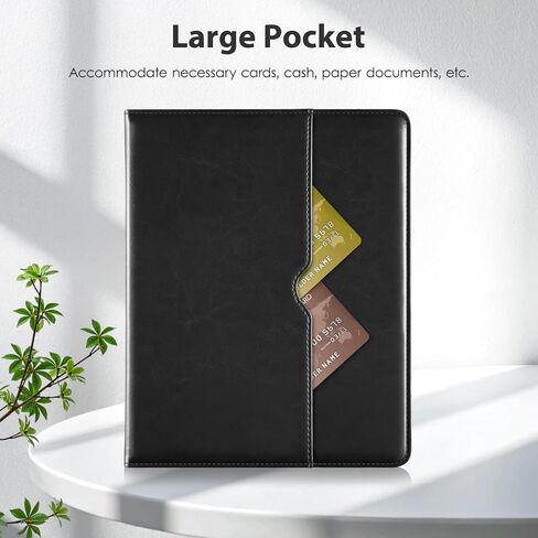 حالة لـ iPad (A16) الجيل الحادي عشر 11 بوصة 2025 / iPad 10th Generation 10.9 بوصة 2022 مع حامل قلم رصاص ، وغطاء من الورقة الجلدية المتميزة مع الجيب ، وأيقلة السيارات / النوم ، والبني الأسود in Saudi Arabia