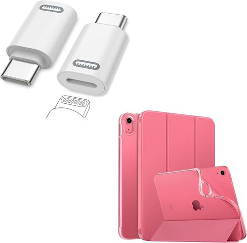 Moko Lightning Female to USB C Male Adapter ، 2 Pack USB-C إلى محول البرق لسلسلة/حالة iPhone لحالة الجيل العاشر الجديد iPad 2022 in Kuwait